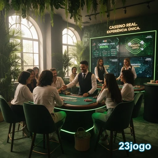 Ilustração de Explore o cassino online 23jogo: roleta, blackjack e mais
